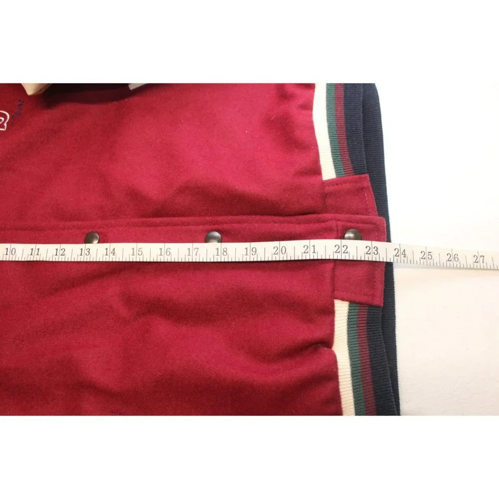 Vintage Neo-Sport USA made men's snap front wool leather varsity‎ jacket M USA